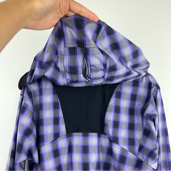 Lululemon Run Reflection Plaid Pullover Oversized Purple cropped Jacket size 6 - Picture 13 of 16